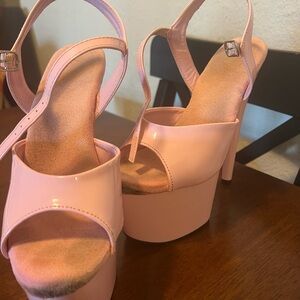 Pleaser Pink Strappy Platform Heels